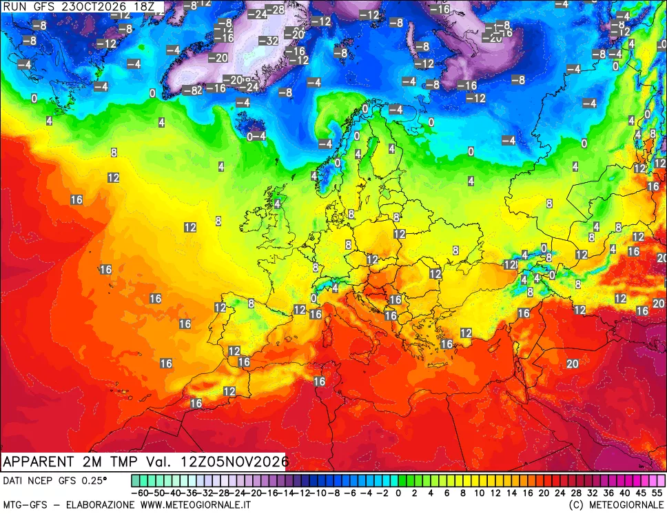 mappa Temp percepita