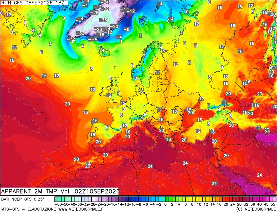 mappa Temp percepita