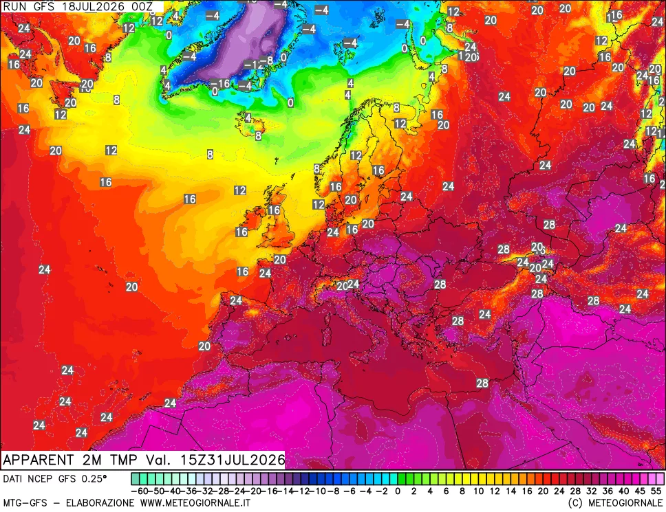 mappa Temp percepita