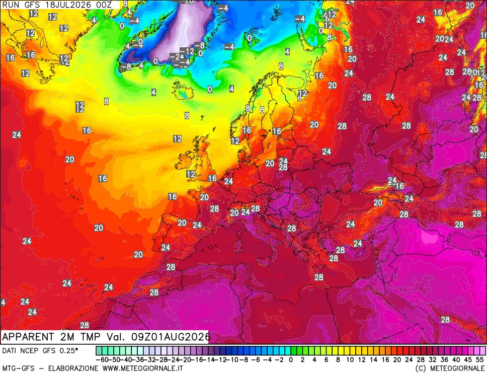 mappa Temp percepita