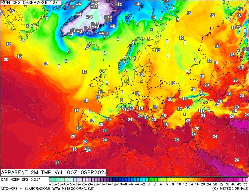 mappa Temp percepita