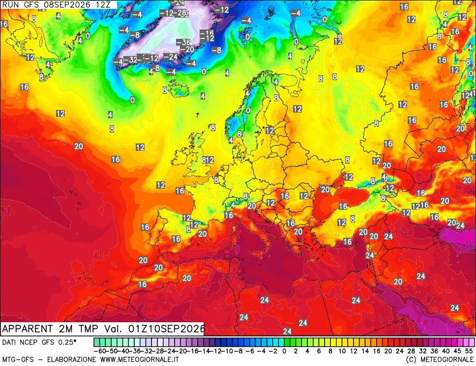 mappa Temp percepita