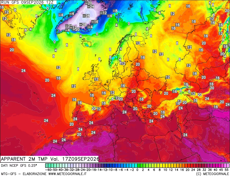 mappa Temp percepita