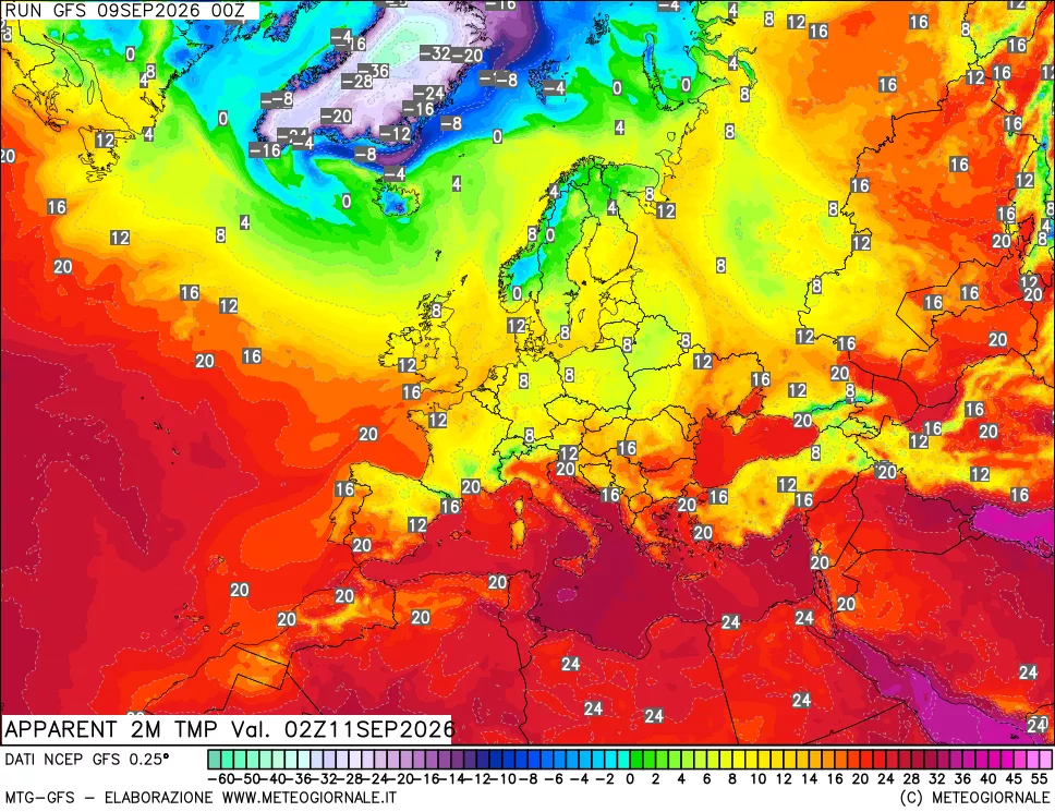 mappa Temp percepita