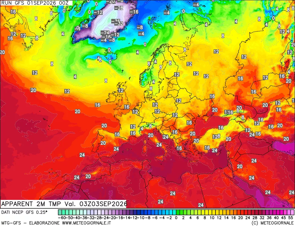 mappa Temp percepita