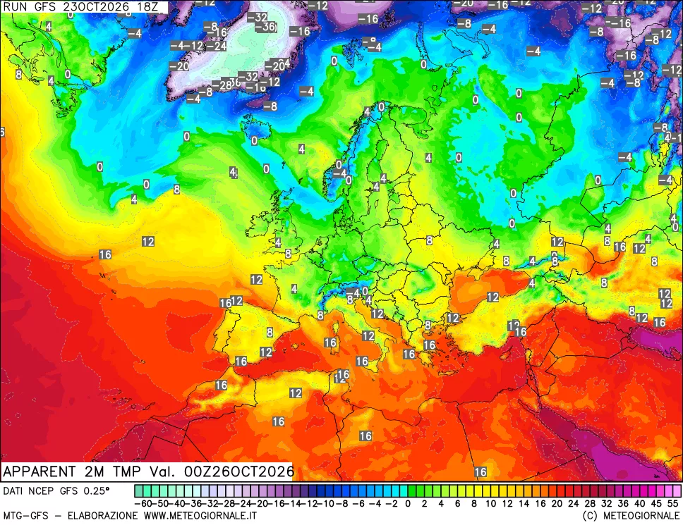 mappa Temp percepita