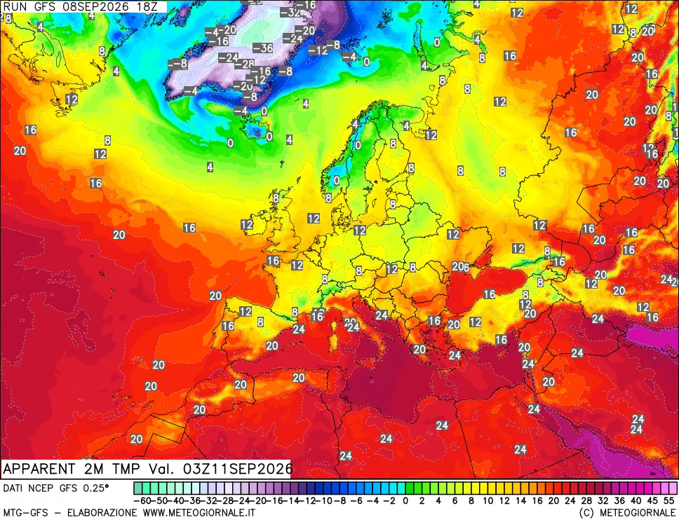 mappa Temp percepita
