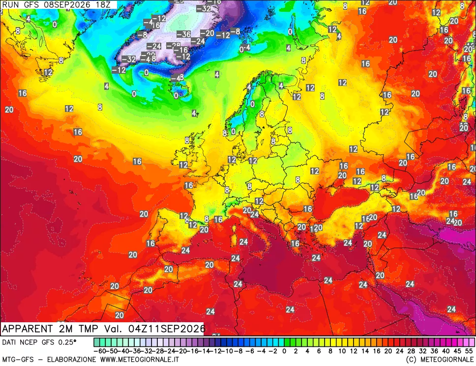 mappa Temp percepita