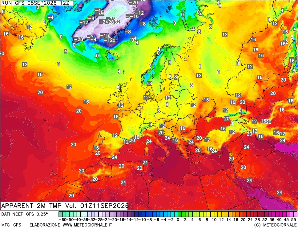 mappa Temp percepita