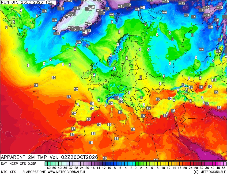 mappa Temp percepita