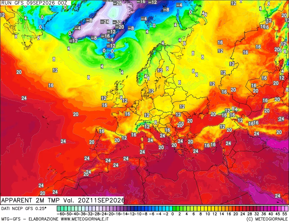 mappa Temp percepita