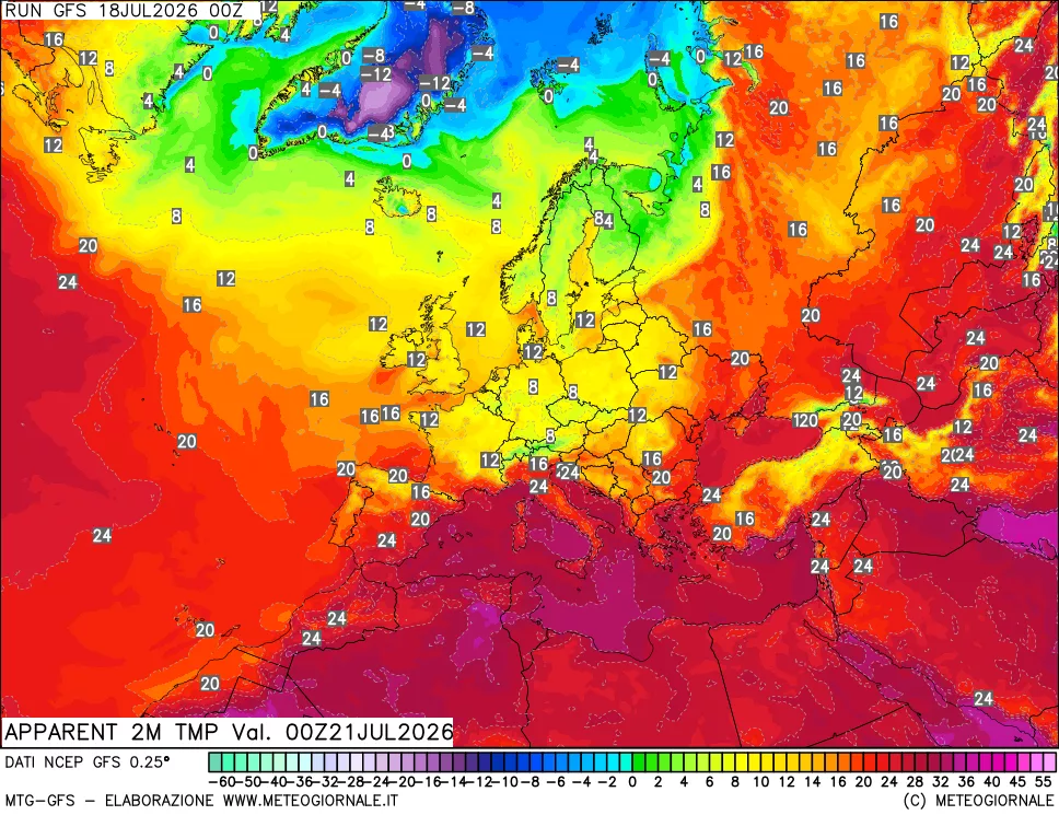 mappa Temp percepita