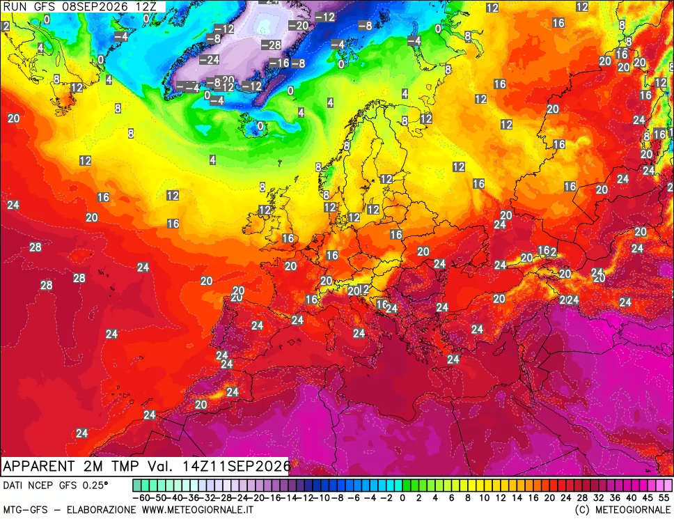 mappa Temp percepita