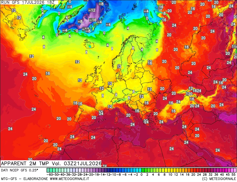 mappa Temp percepita
