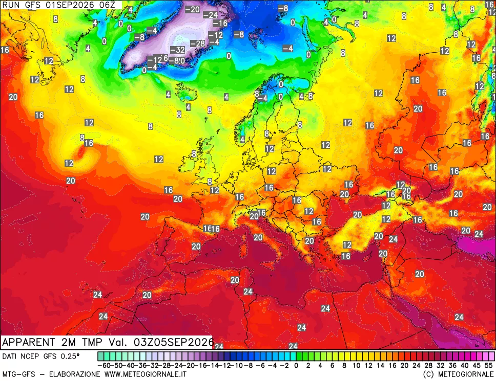 mappa Temp percepita