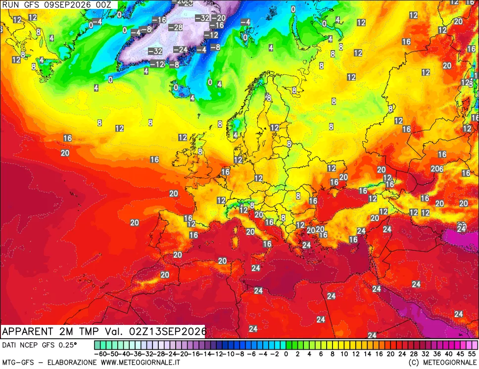 mappa Temp percepita
