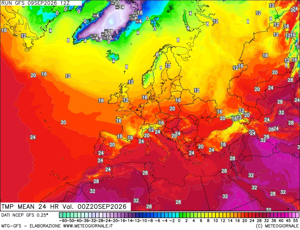 mappa Temperatura media 24 ore