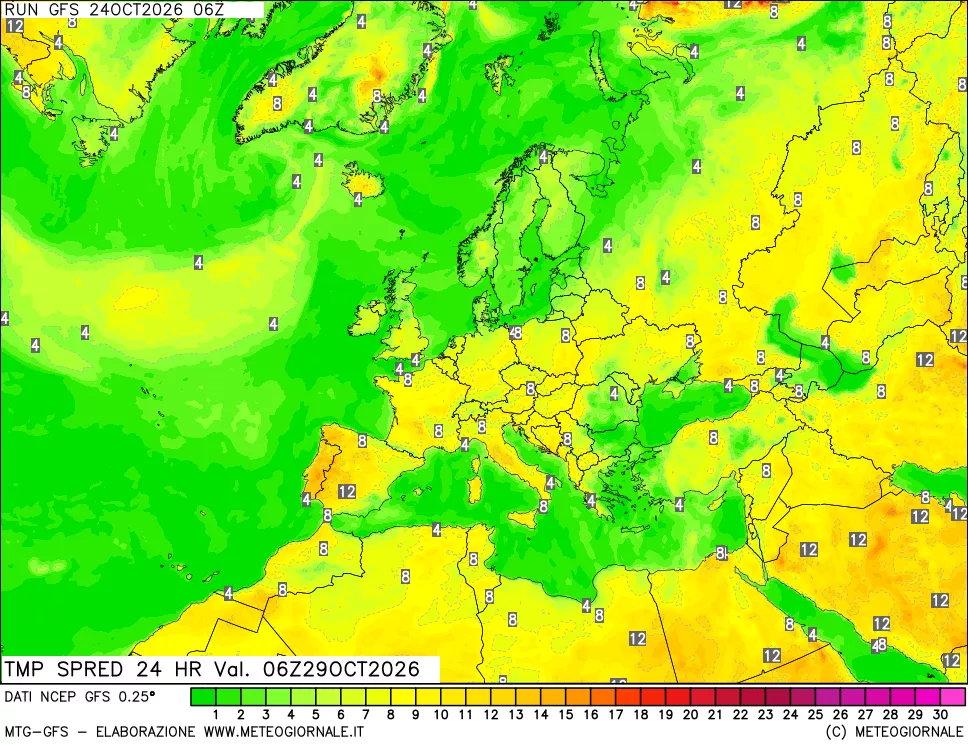 mappa Dif. TMax-TMin 24 ore