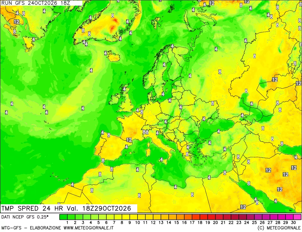 mappa Differenza TMax-TMin 24 ore