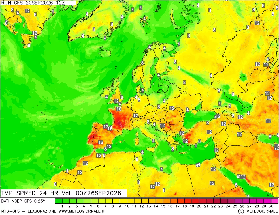 mappa Dif. TMax-TMin 24 ore