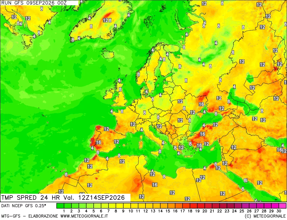 mappa Dif. TMax-TMin 24 ore