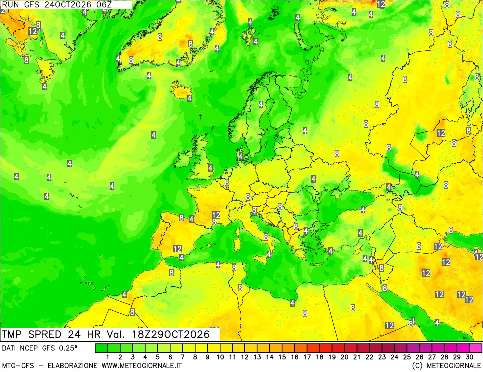 mappa Dif. TMax-TMin 24 ore