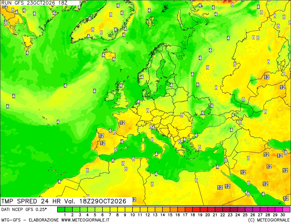 mappa Differenza TMax-TMin 24 ore