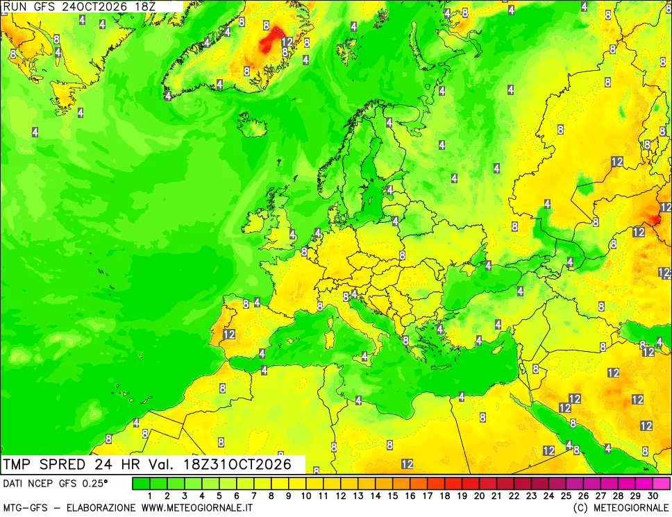 mappa Differenza TMax-TMin 24 ore