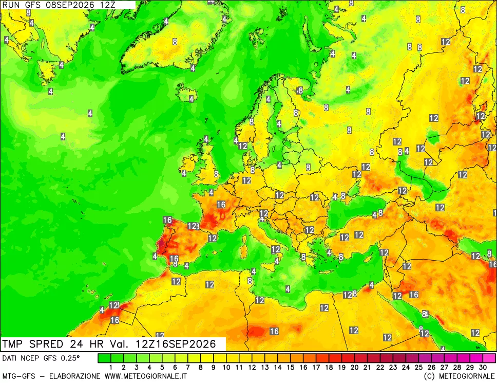 mappa Dif. TMax-TMin 24 ore