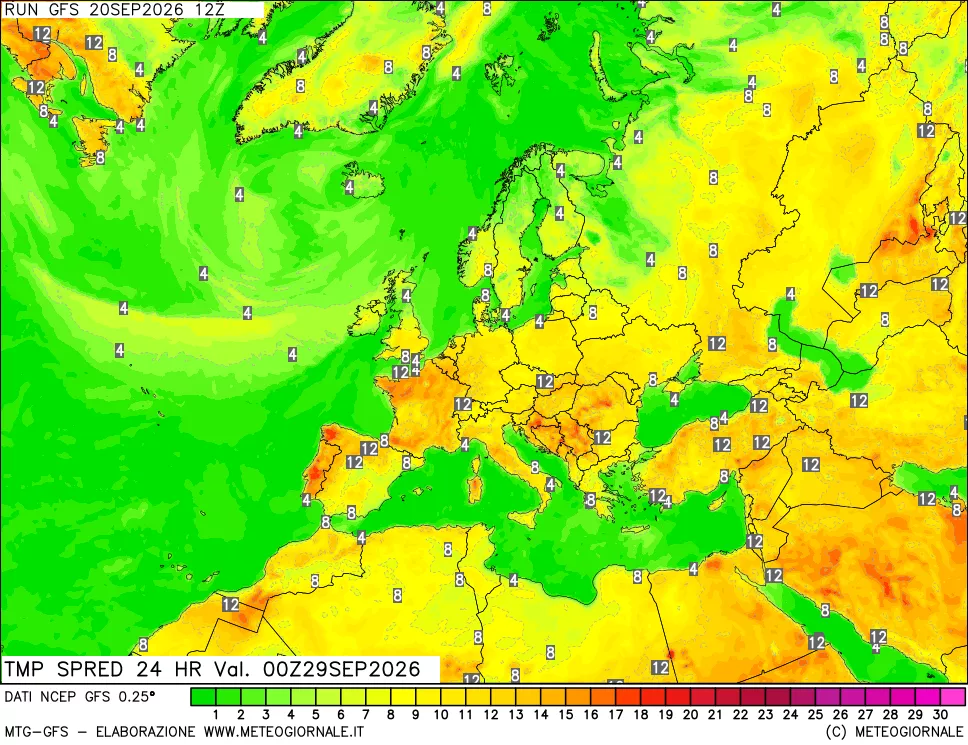 mappa Dif. TMax-TMin 24 ore