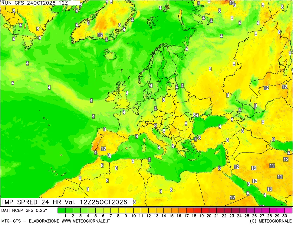 mappa Dif. TMax-TMin 24 ore