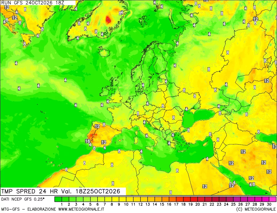 mappa Dif. TMax-TMin 24 ore