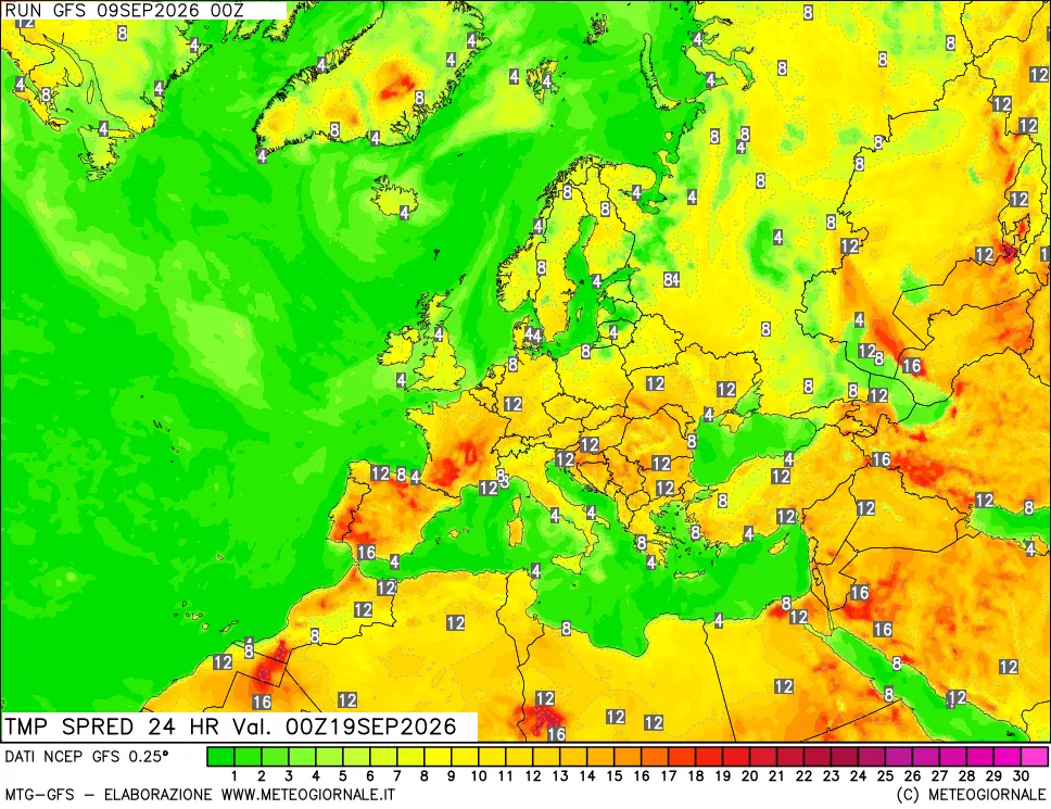 mappa Dif. TMax-TMin 24 ore