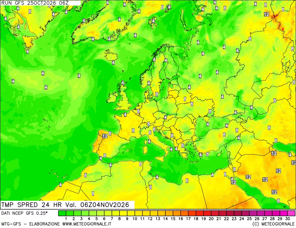 mappa Dif. TMax-TMin 24 ore