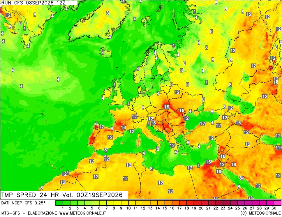 mappa Dif. TMax-TMin 24 ore