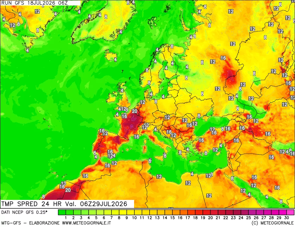 mappa Dif. TMax-TMin 24 ore