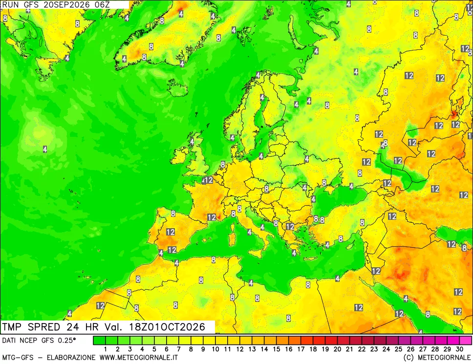 mappa Dif. TMax-TMin 24 ore