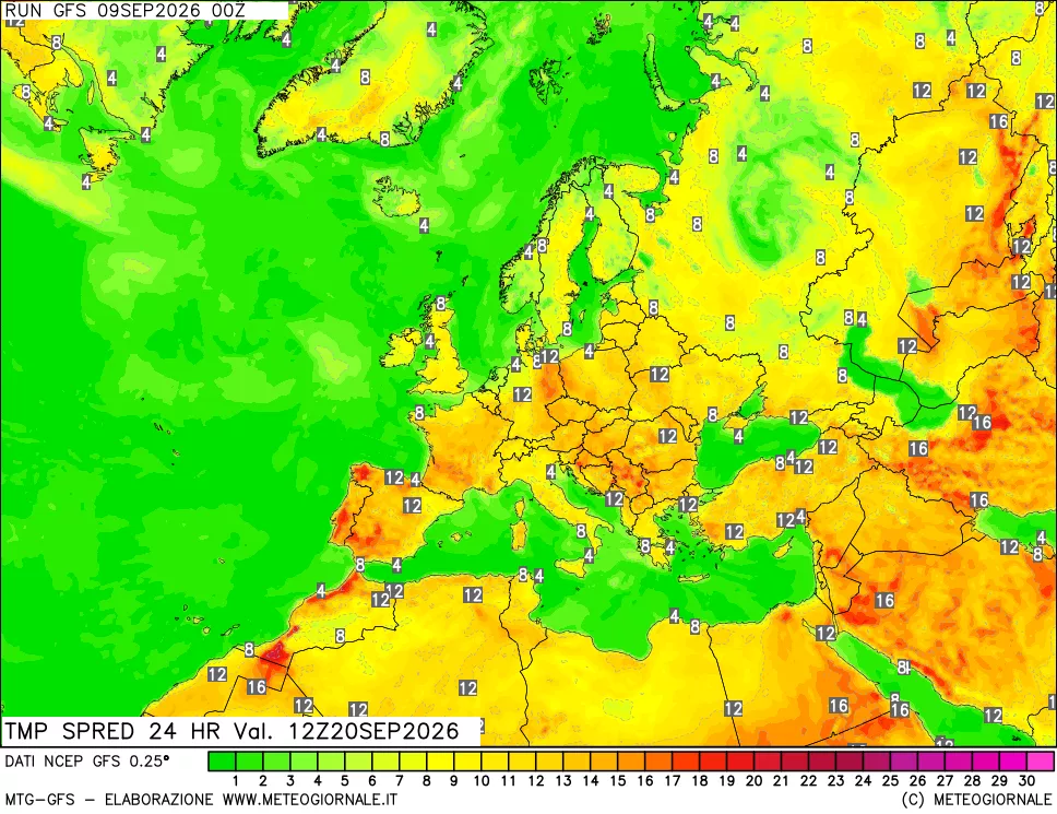mappa Dif. TMax-TMin 24 ore