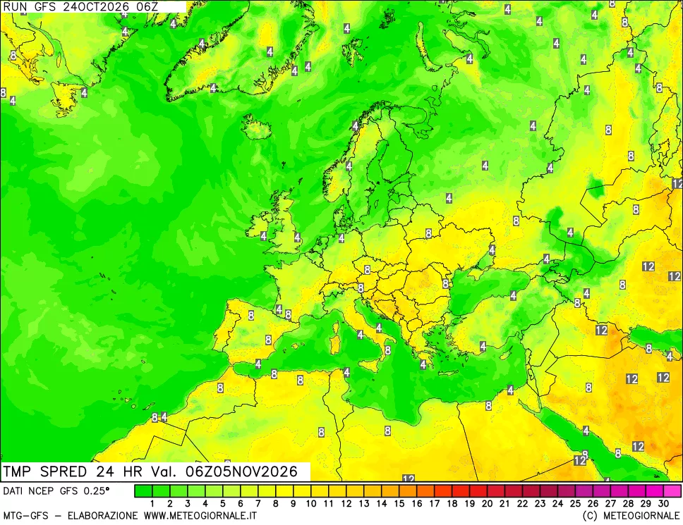 mappa Dif. TMax-TMin 24 ore