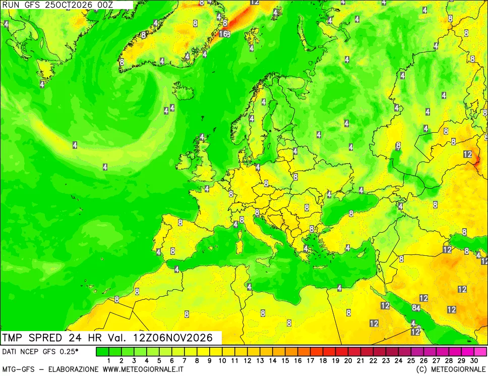 mappa Differenza TMax-TMin 24 ore