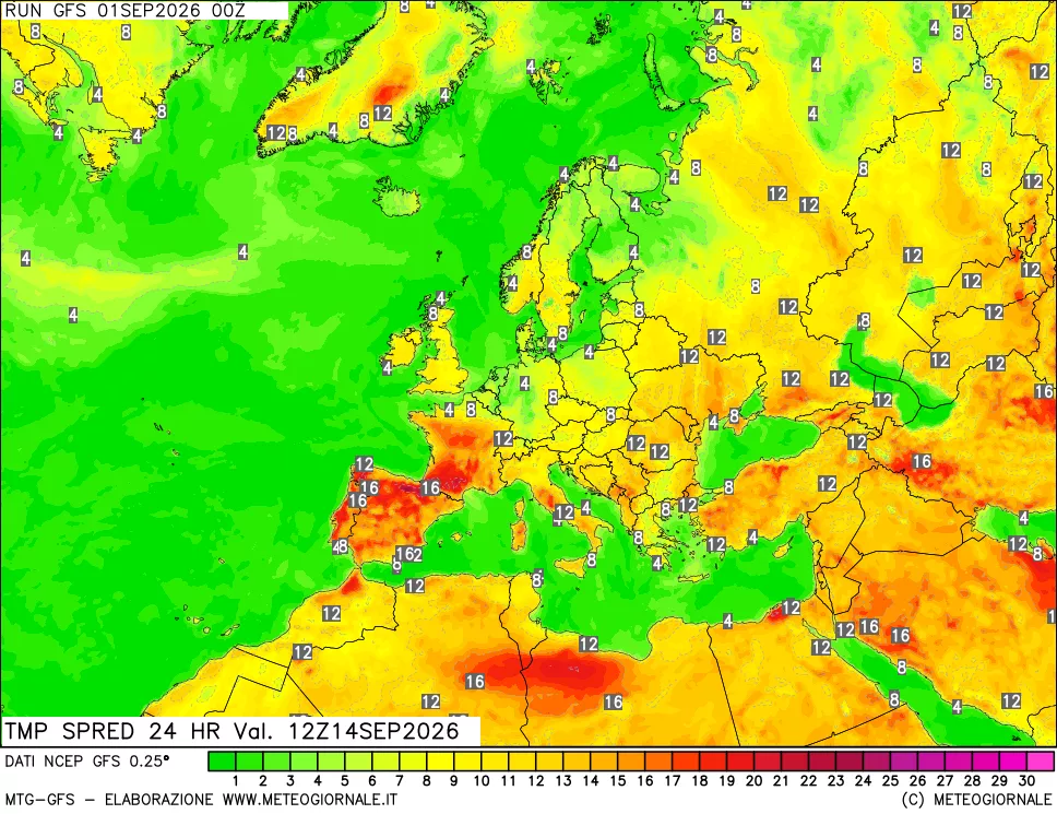 mappa Dif. TMax-TMin 24 ore