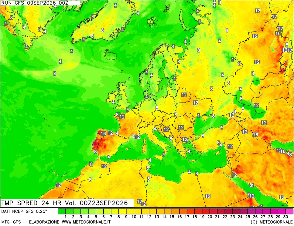 mappa Dif. TMax-TMin 24 ore