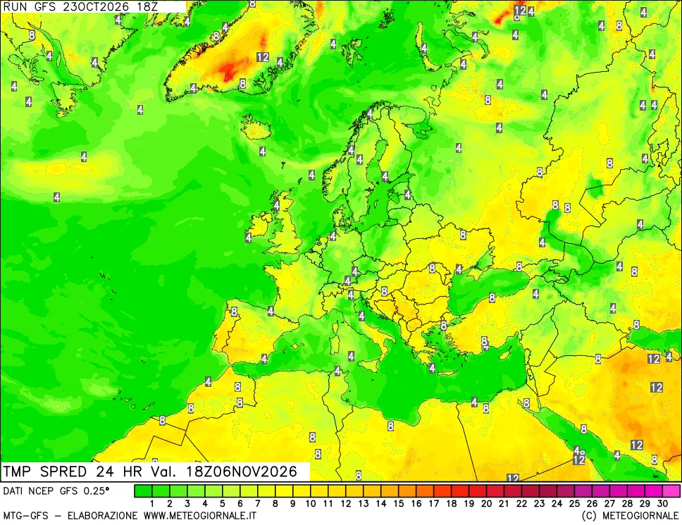 mappa Differenza TMax-TMin 24 ore