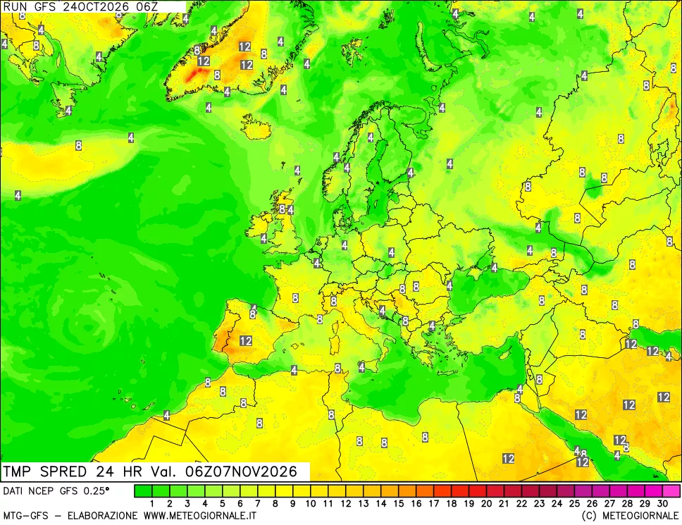 mappa Dif. TMax-TMin 24 ore