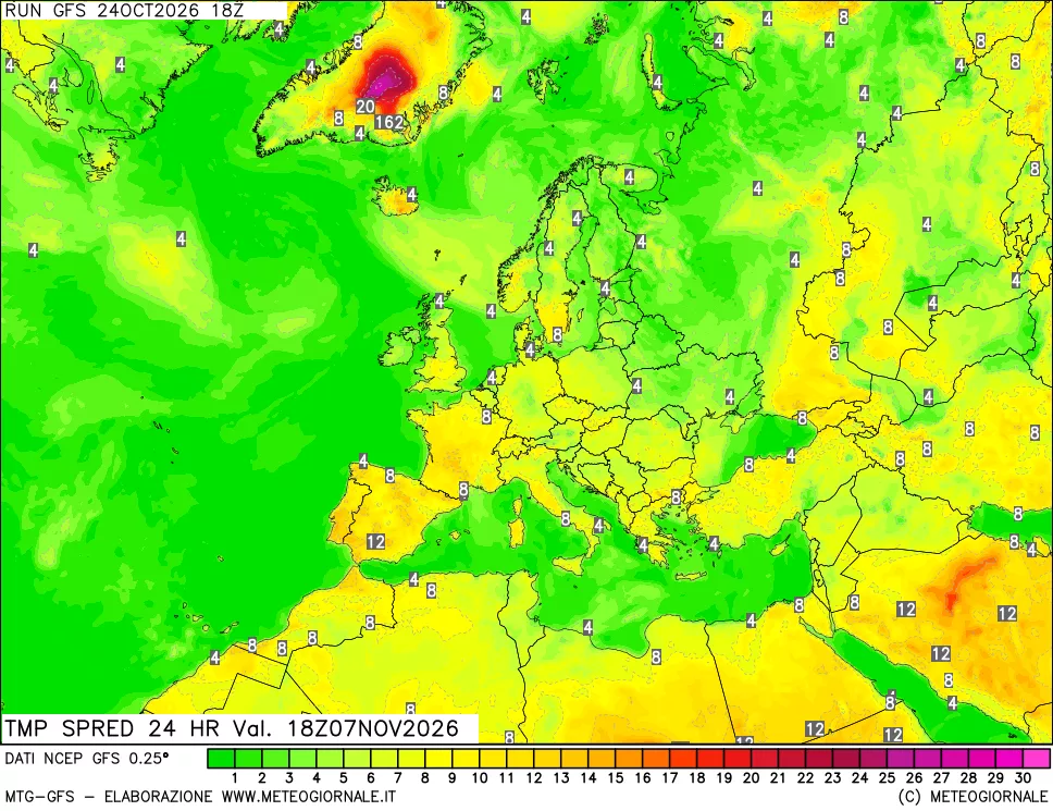 mappa Differenza TMax-TMin 24 ore
