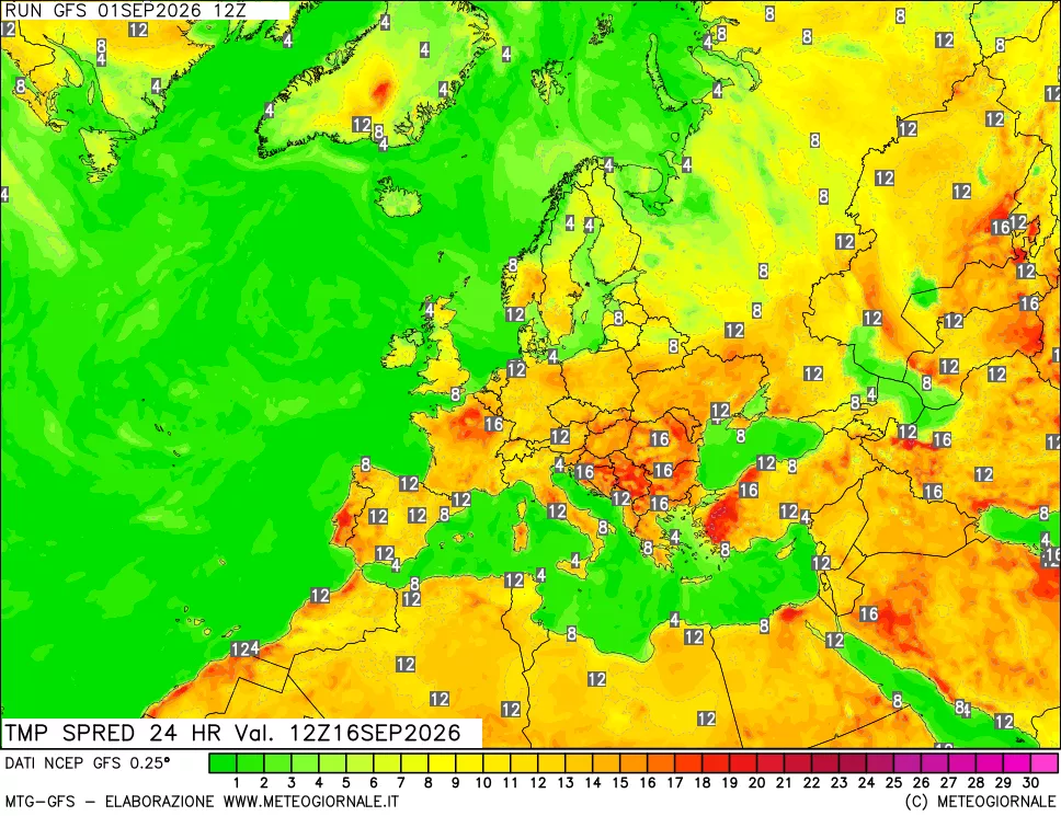 mappa Dif. TMax-TMin 24 ore