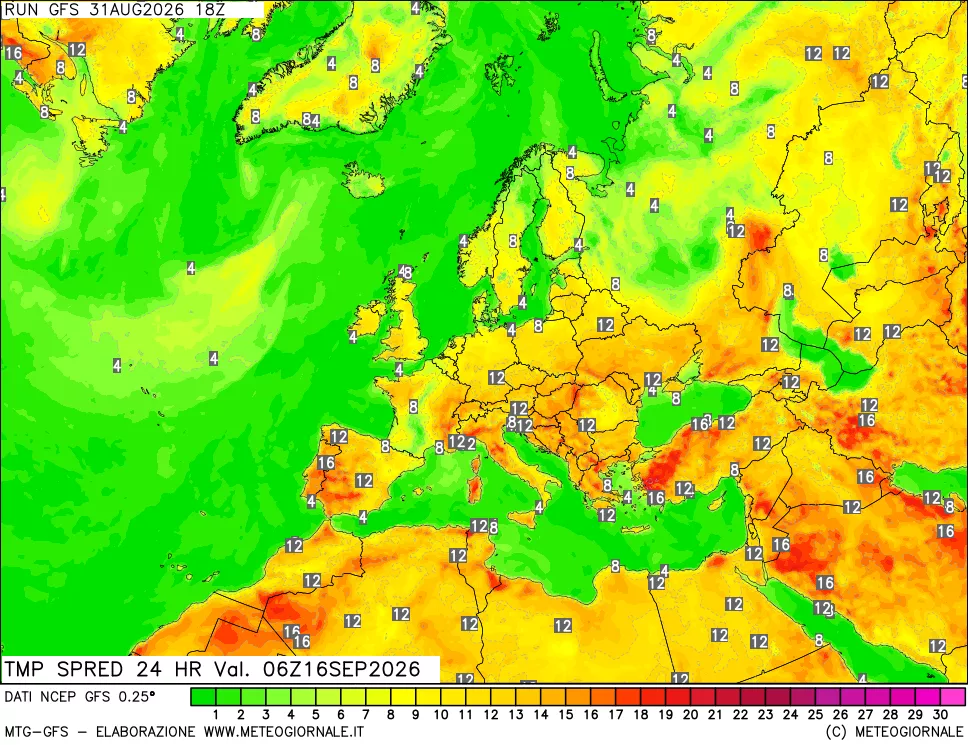 mappa Dif. TMax-TMin 24 ore