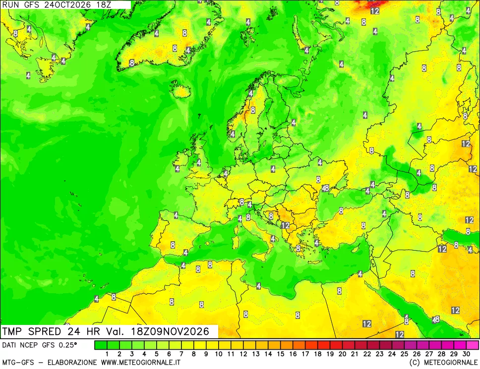 mappa Dif. TMax-TMin 24 ore