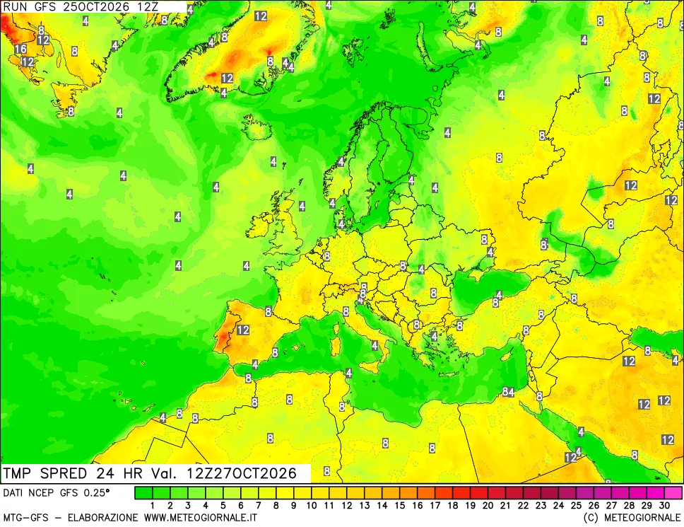 mappa Dif. TMax-TMin 24 ore