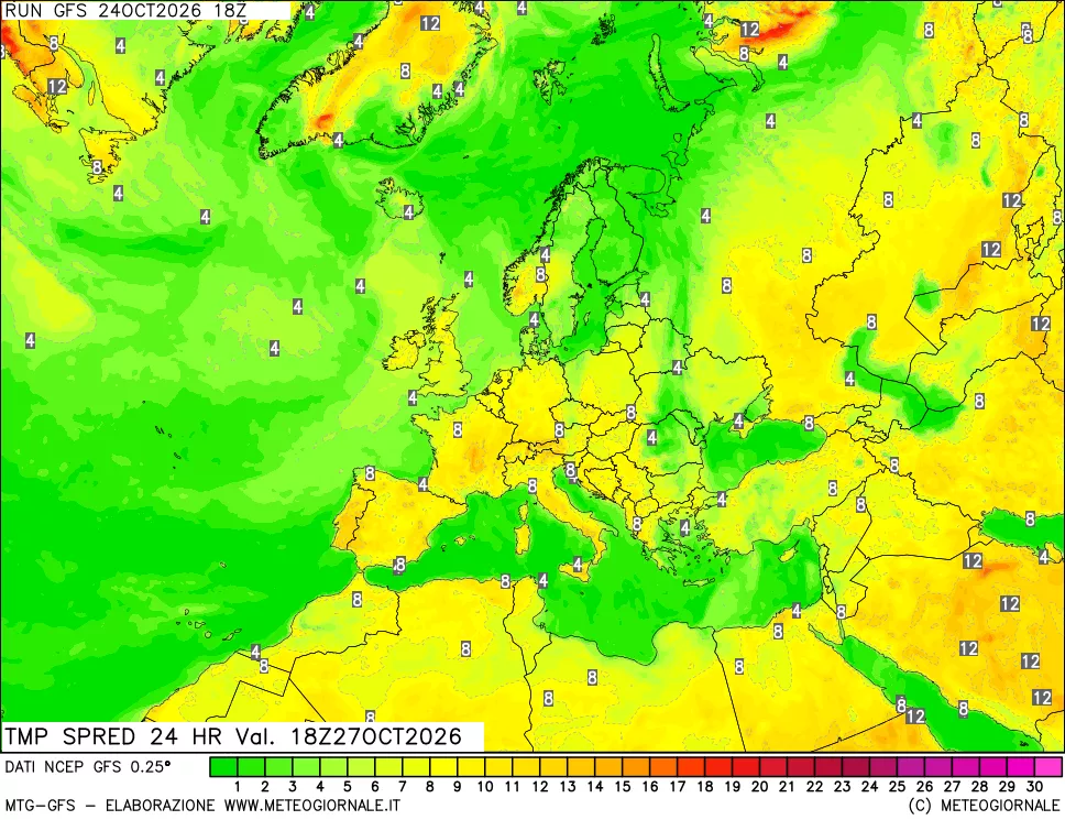 mappa Dif. TMax-TMin 24 ore